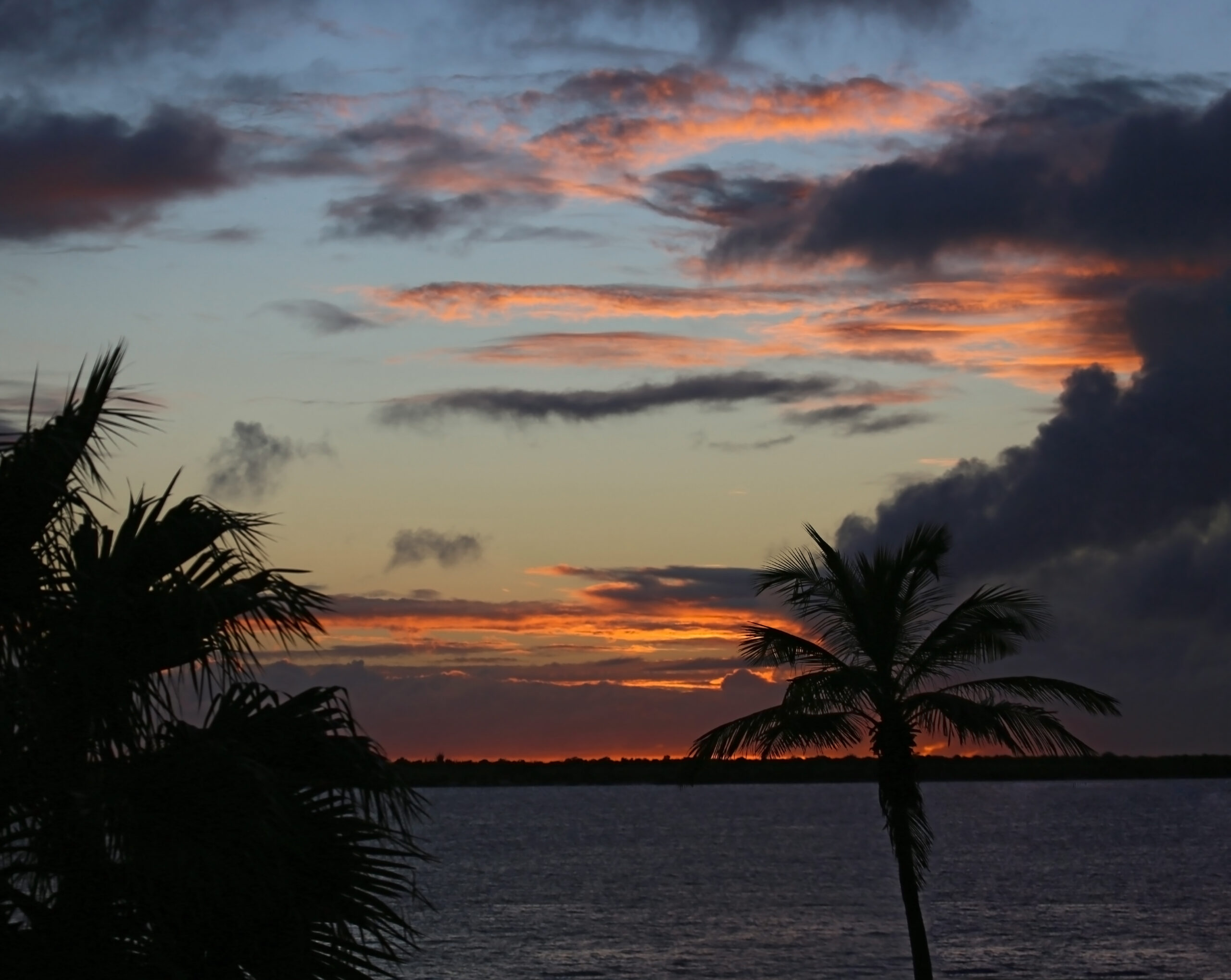 August 2020 sunset on Bonaire, Netherlands Caribbean, BES Islands